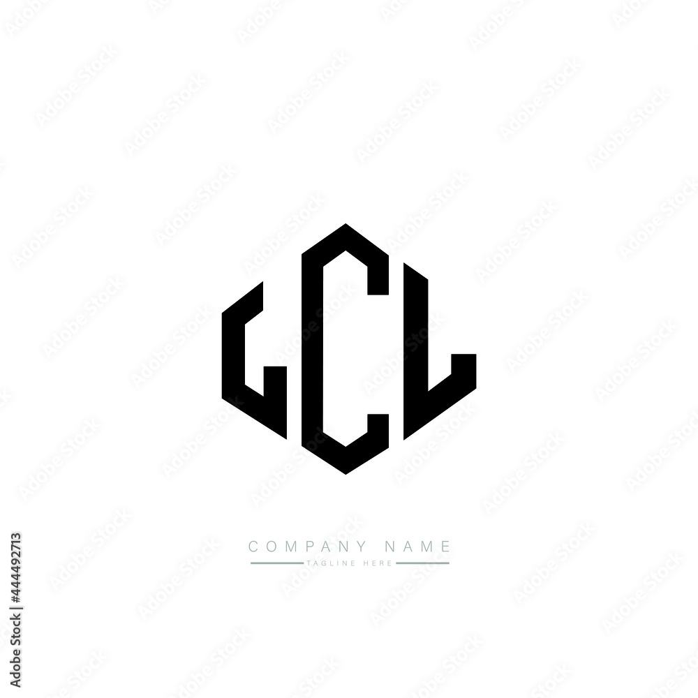 LCL letter logo design with polygon shape. LCL polygon logo monogram. LCL cube logo design. LCL hexagon vector logo template white and black colors. LCL monogram, LCL business and real estate logo. 