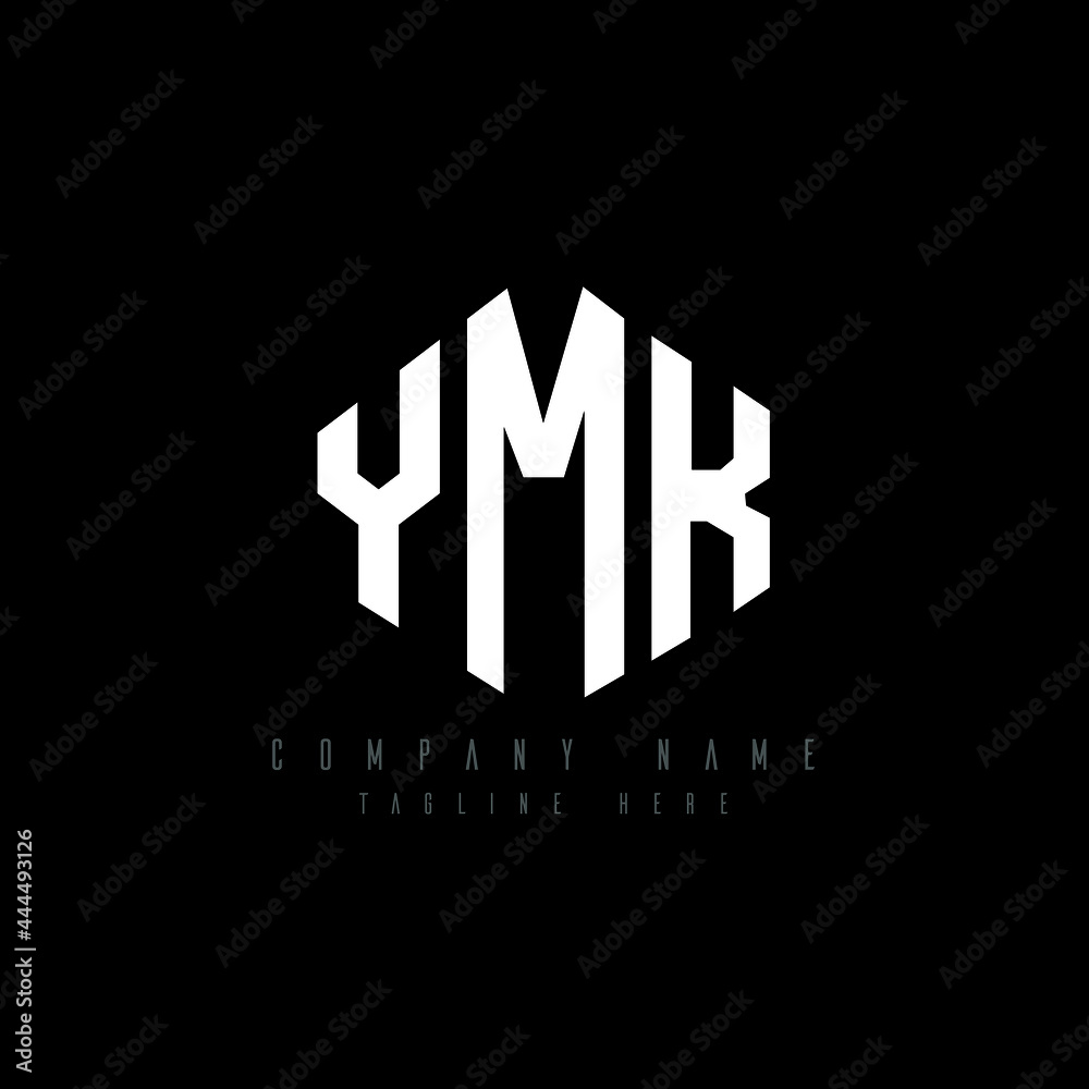 YMK letter logo design with polygon shape. YMK polygon logo monogram. YMK cube logo design. YMK hexagon vector logo template white and black colors. YMK monogram, YMK business and real estate logo. 