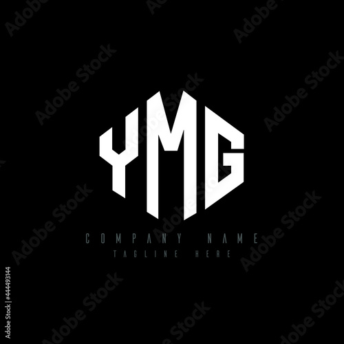 YMG letter logo design with polygon shape. YMG polygon logo monogram. YMG cube logo design. YMG hexagon vector logo template white and black colors. YMG monogram, YMG business and real estate logo.  photo
