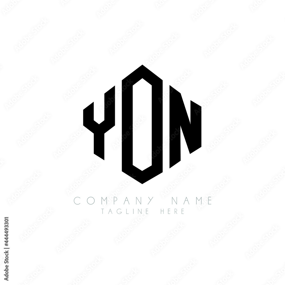 YON letter logo design with polygon shape. YON polygon logo monogram