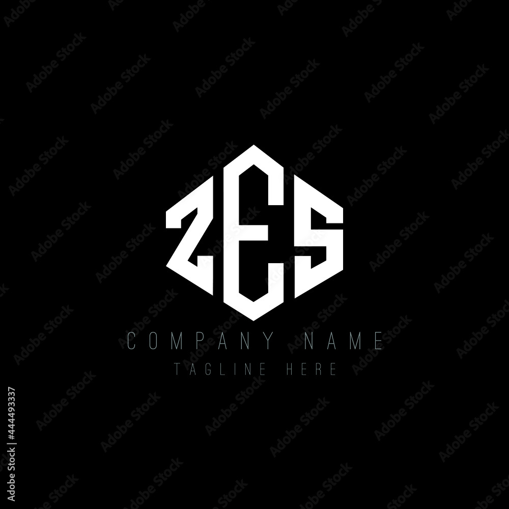 ZES letter logo design with polygon shape. ZES polygon logo monogram