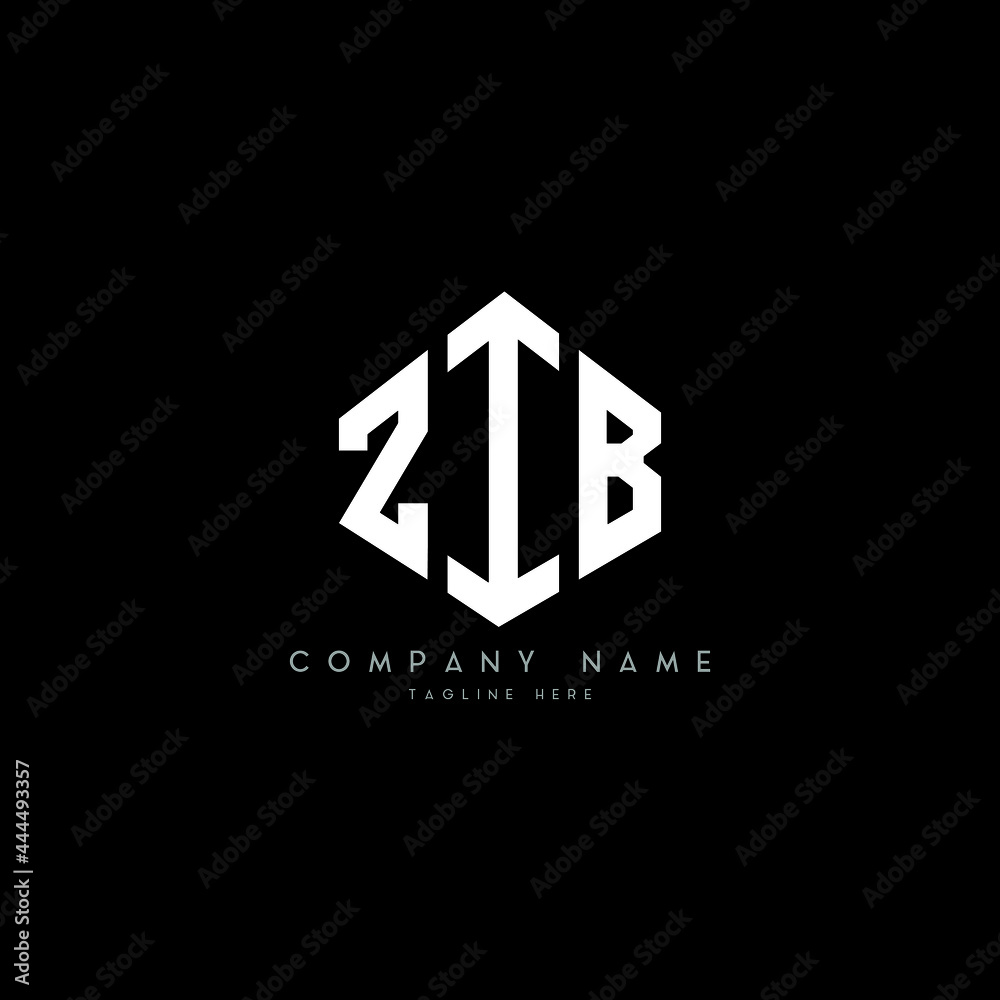 ZIB letter logo design with polygon shape. ZIB polygon logo monogram. ZIB cube logo design. ZIB hexagon vector logo template white and black colors. ZIB monogram, ZIB business and real estate logo. 