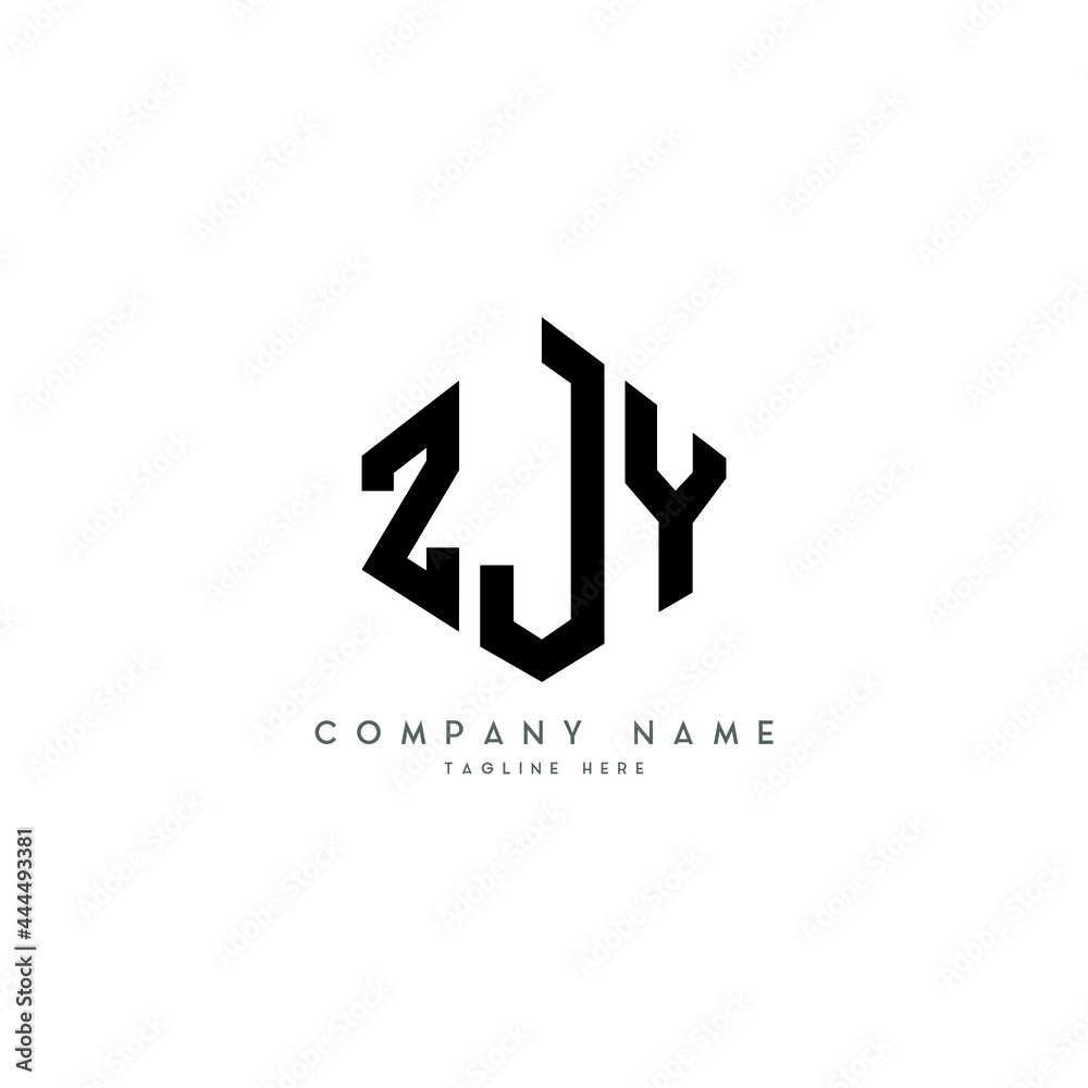 Obraz premium ZJY letter logo design with polygon shape. ZJY polygon logo monogram. ZJY cube logo design. ZJY hexagon vector logo template white and black colors. ZJY monogram, ZJY business and real estate logo. 