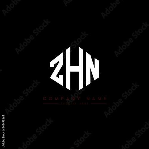 ZHN letter logo design with polygon shape. ZHN polygon logo monogram. ZHN cube logo design. ZHN hexagon vector logo template white and black colors. ZHN monogram, ZHN business and real estate logo. 