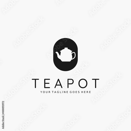 Teapot simple logo vector illustration design
