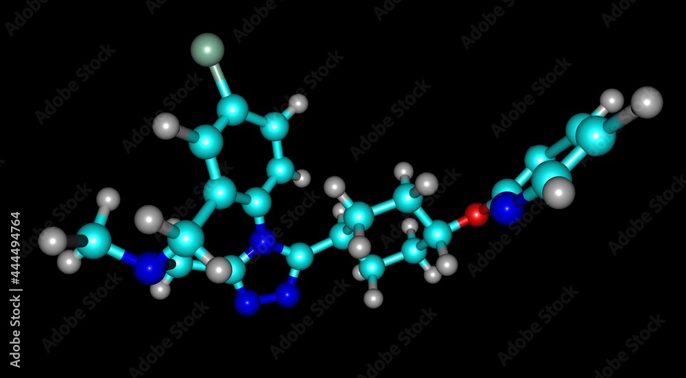Balovaptan molecular structure isolated on black