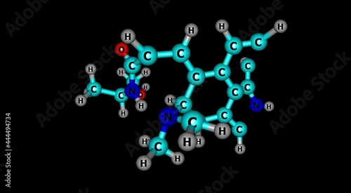 Ergometrine molecular structure isolated on black photo