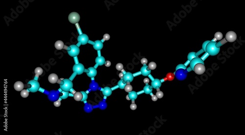 Balovaptan molecular structure isolated on black