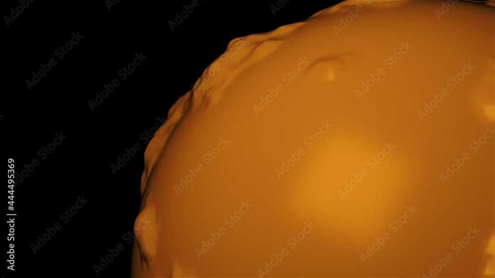 3d abstract sphere with displacement is in dark space, 3d rendering computer generated background