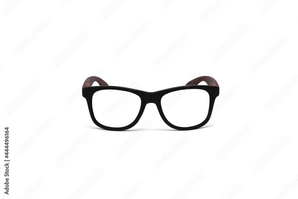 Black frame glasses isolated