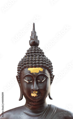 Buddha statues in Buddhist Thailand. White background
