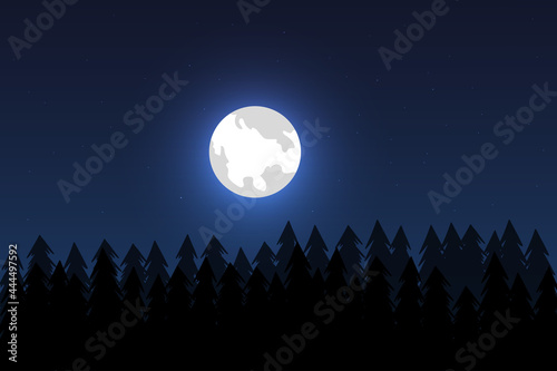 night sky with stars and moon. paper art style. Dreamy background with moon stars and clouds, abstract fantasy background. Half moon, stars and clouds on the dark night sky background. 