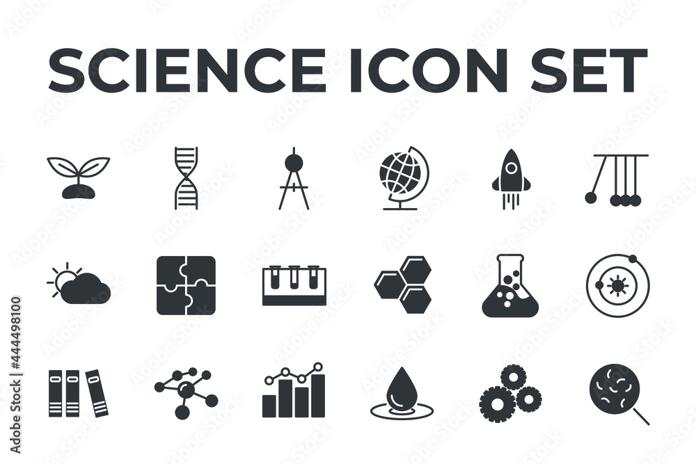 science set icon, isolated science set sign icon, vector illustration