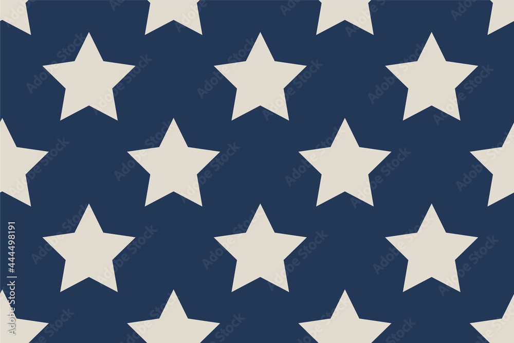 Stars Seamless vector pattern isolated on navy blue background. Flat star pattern design illustration eps10.