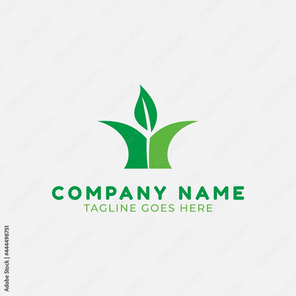 Green leaf nature logo icon vector template.