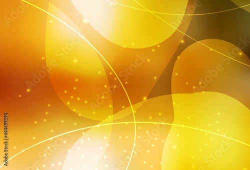 Light Orange vector Illustration with set of shining colorful abstract circles, lines.