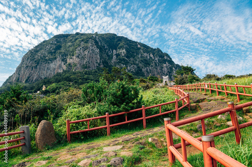 Sanbangsan Mountain, Jeju Olle Trail in Jeju Island, Korea photo