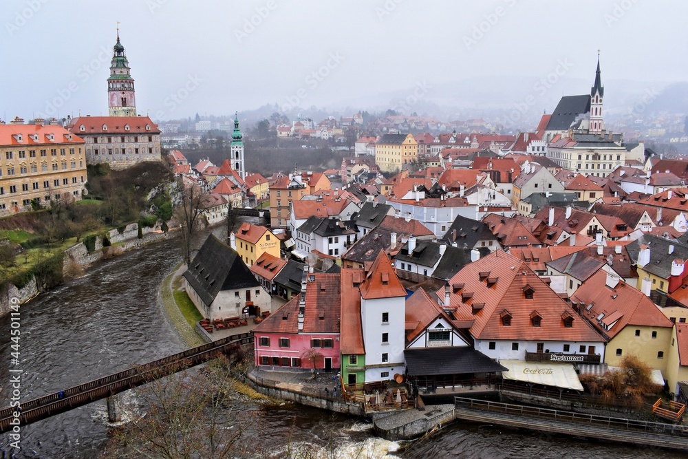 Fototapeta premium Cesky Krumlov is a town in the South Bohemian Region of the Czech Republic. Its historic centre, centred around the Cesky Krumlov Castle.