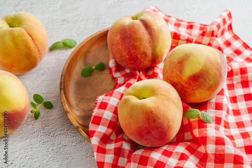 Summer fruit, Fresh organic peaches