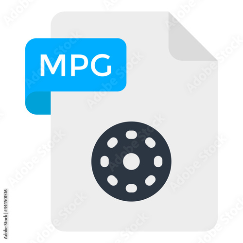 A creative design icon of mpg file format photo