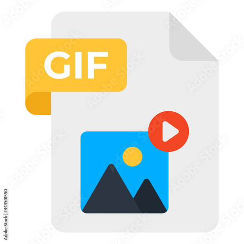An editable design icon of gif file 