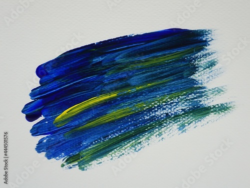  brush stroke , blue and yellow painting Abstract watercolor Background