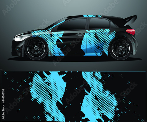 Rally car decal graphic wrap vector, abstract background