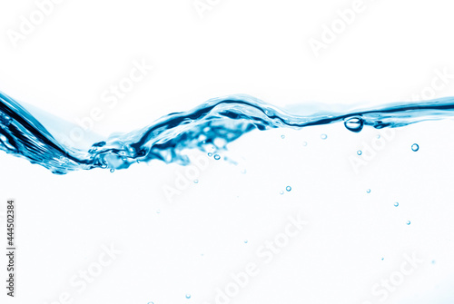 Background of Water wave isolated on white background with air bubble