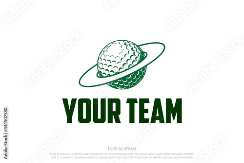 Golf Planet for Sport Club or Store Logo Design Vector