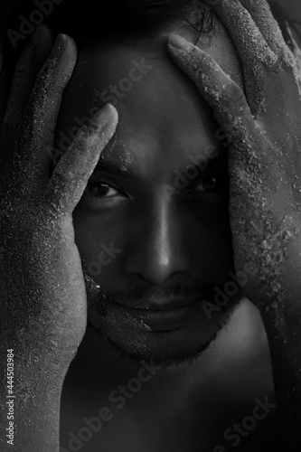 human black and white keep feelings, overlapping emotions