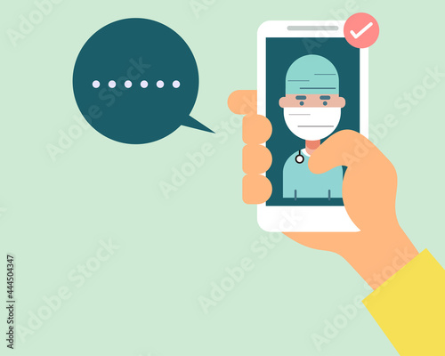 Online medicine concept .Cartoon vector illustration. 