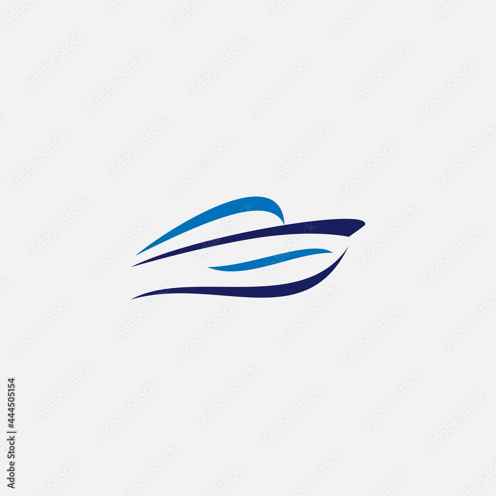 Blue ship logo vector icon illustration.