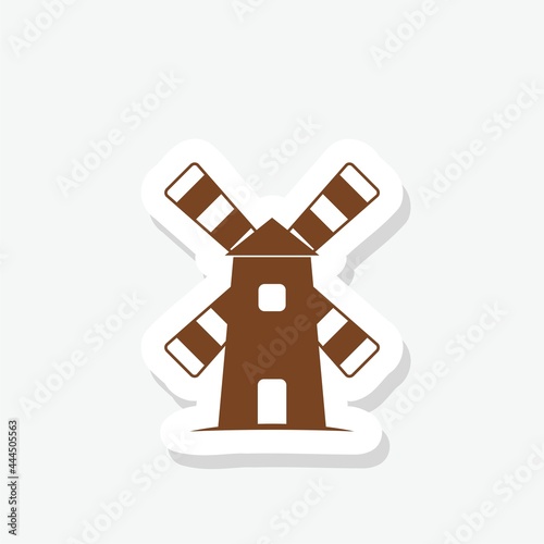 Windmill alternative wind turbine icon isolated on gray background