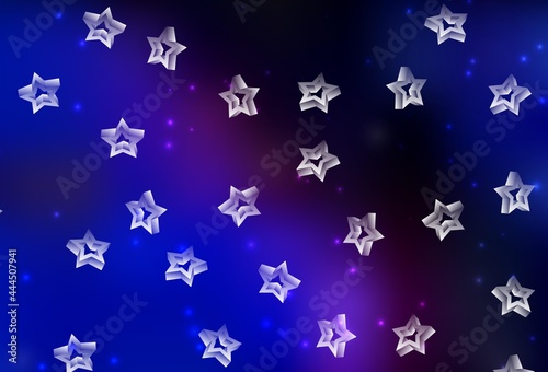 Dark Pink, Blue vector pattern with christmas stars. © smaria2015