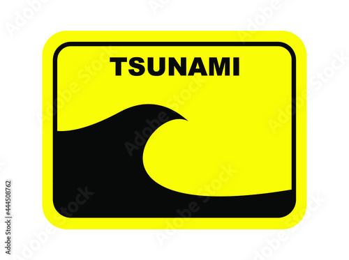 yellow sign tsunami icon	