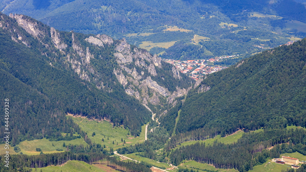 View of a rocky mountain pass. Vratna dolina, Tiesnavy, Mala Fatra