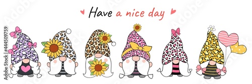 Draw gnome with leopard print Cartoon style