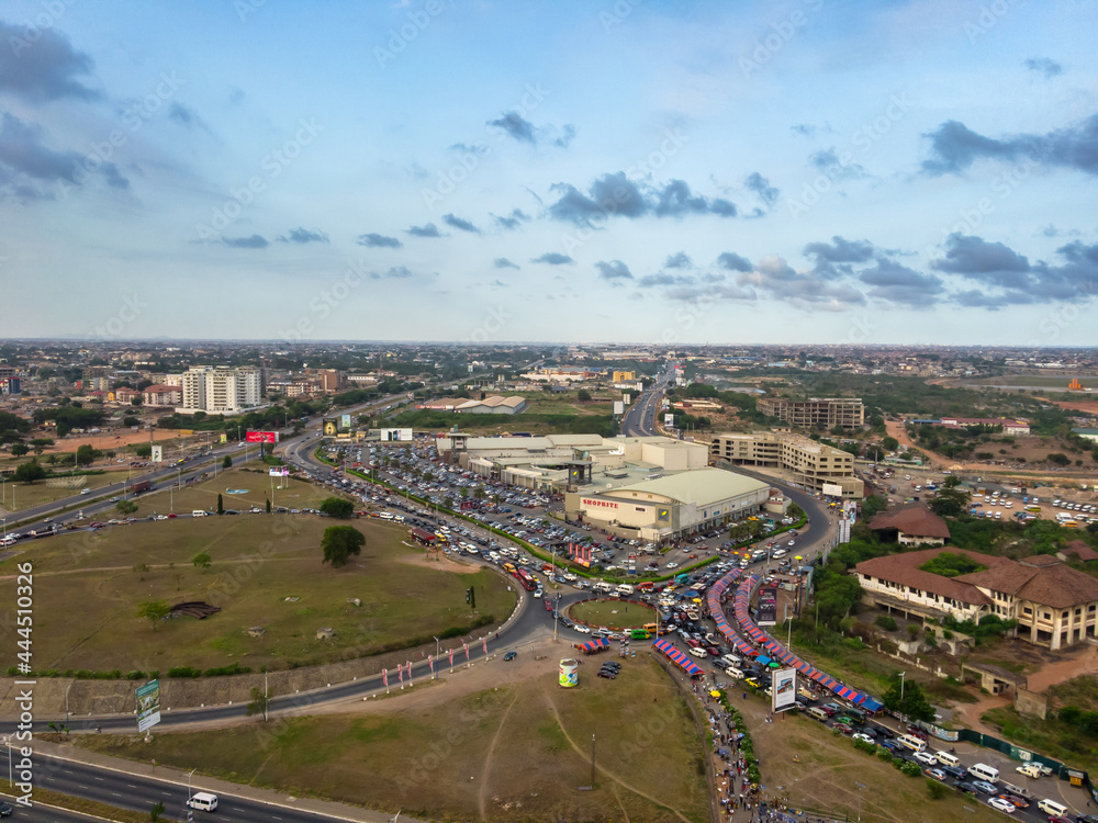 ACCRA,GHANA-MAY 1,2018: The skyview of the city