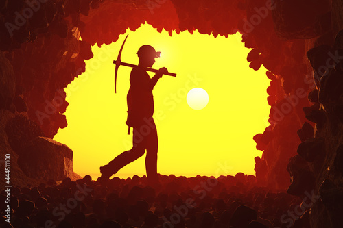 Silhouette of the workers