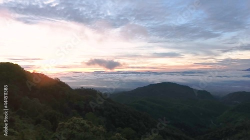 Morning view around  Monson viewpoint at Doi Angkhang mountain Chiangmai, Thailand 
