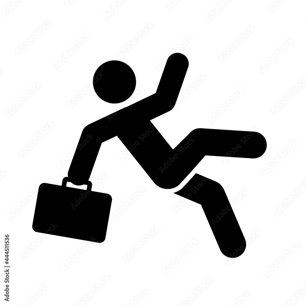Businessman falls icon People in motion active lifestyle sign Businessman falls icon People in motion active lifestyle sign