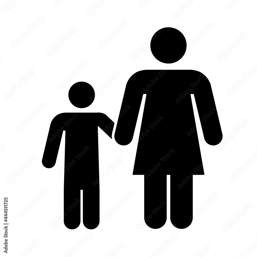 Woman and child icon People in motion active lifestyle sign Woman and child icon People in motion active lifestyle sign