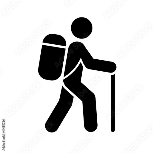Walking tourism man icon People in motion active lifestyle sign