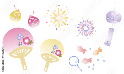 夏祭りイラストセット