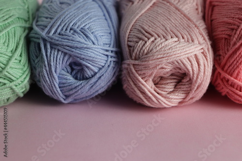 cotton yarn to knit or crochet, craft colourful photography with copy space to your own message