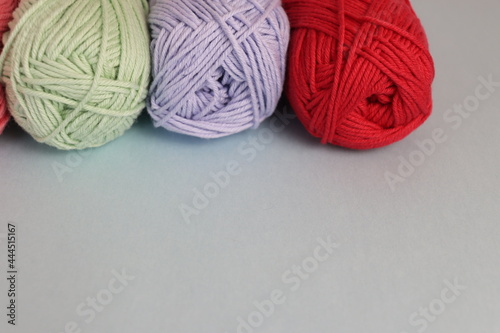 cotton yarn to knit or crochet, craft colourful photography with copy space to your own message