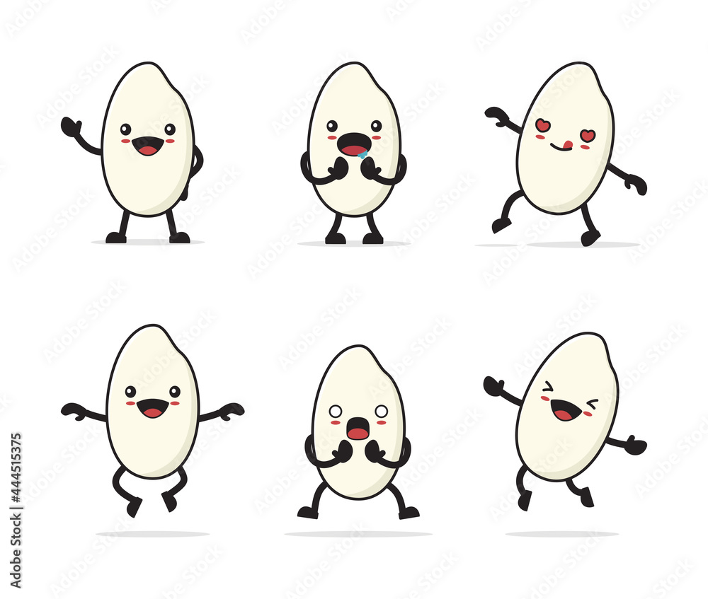 Obraz premium cute rice cartoon character