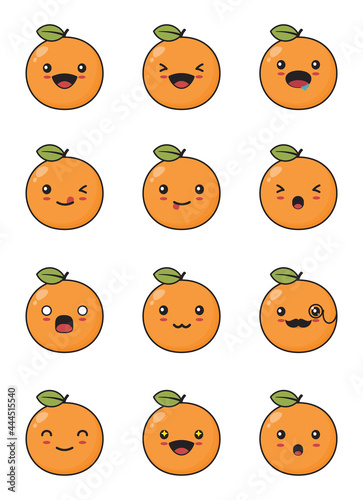 Fototapeta Naklejka Na Ścianę i Meble -  orange fruit cartoon character