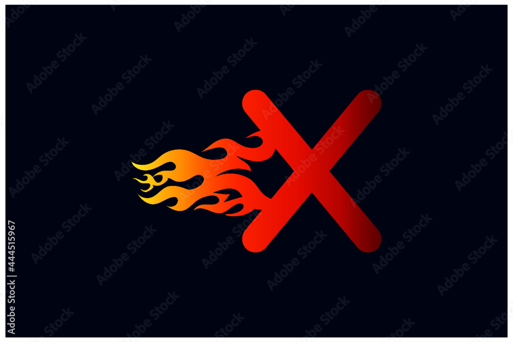Obraz premium New Fire Letter X Logo Design Template