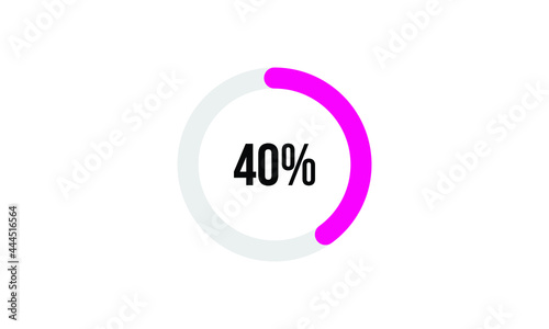 Circle Percentage Diagrams Showing 40% Ready-to-use for web Design, user interface (UI) or Infographic - Indicator with Pink